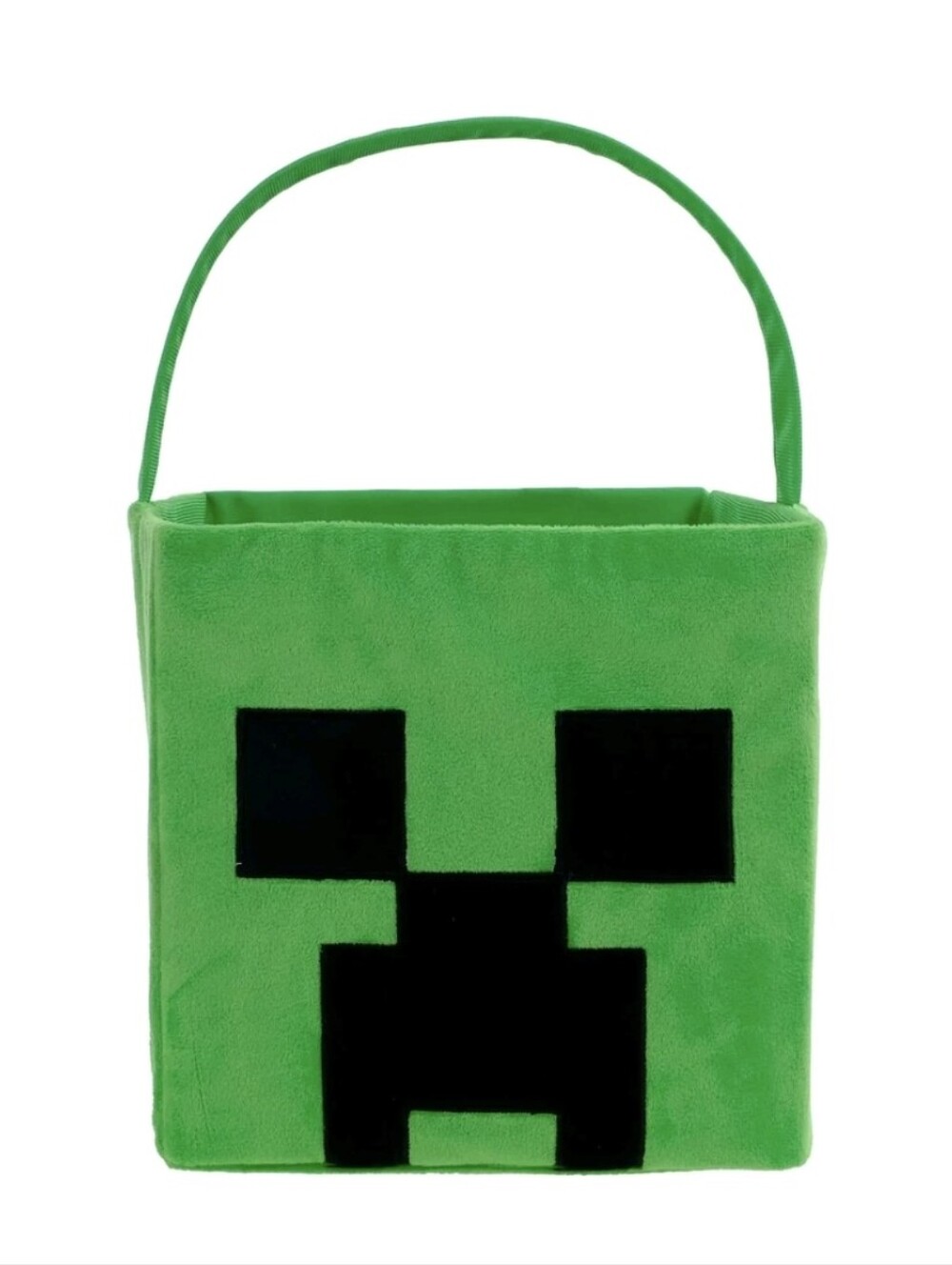 Green Creeper Plush Treat Bag for Kids - Soft Halloween Candy Tote